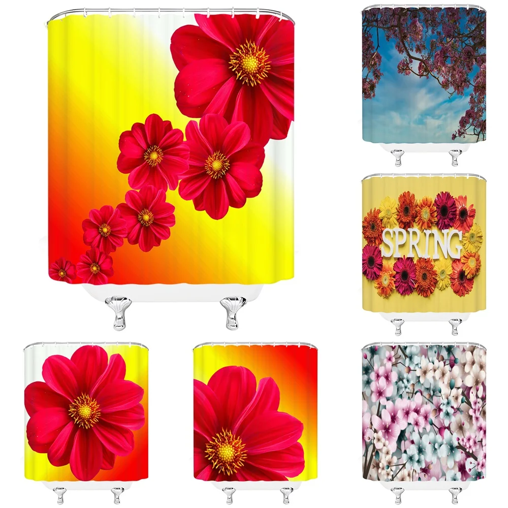 Red Daisy Dahlia Shower Curtain For Bathroom Spring Scenery Flower Colorful Floral Fabric Bath Curtains Bathtub Decor Waterproof
Red Daisy Dahlia Shower Curtain For Bathroom Spring Scenery Flower Colorful Floral Fabric Bath Curtains Bathtub Decor Waterproof