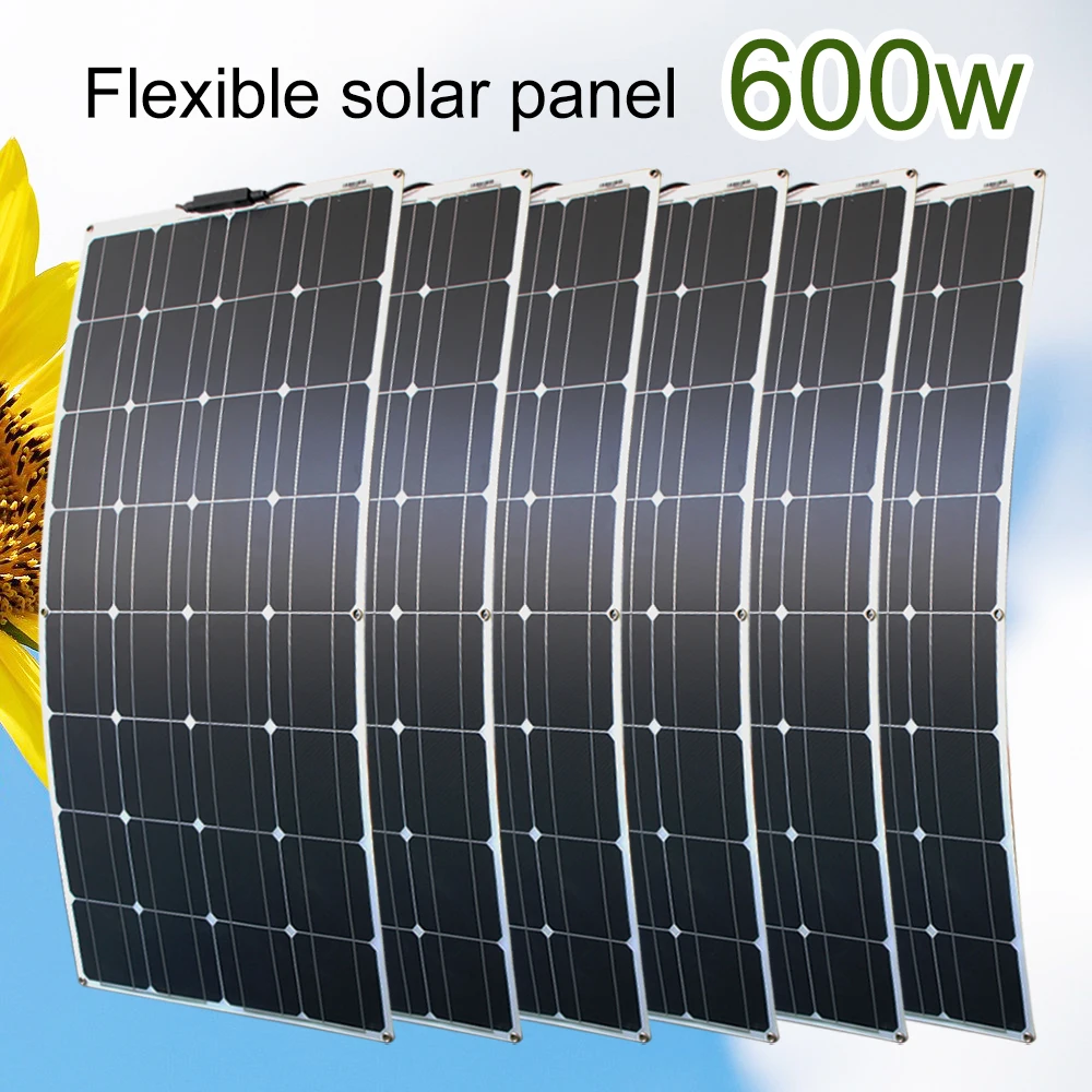 12V Flexible Solar Panel 600W 100W 200W 300W 400W 500W Bendable Waterproof Monocrystalline Best Solar Panel China for RV Boat
12V Flexible Solar Panel 600W 100W 200W 300W 400W 500W Bendable Waterproof Monocrystalline Best Solar Panel China for RV Boat