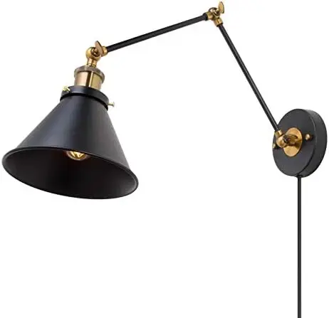 Sconces, Swing Arm Lamp with Antique Brass Finish, Adjustable Plug-in or Hardwire Light Fixture Bedrom decoration Patio decorat
Sconces, Swing Arm Lamp with Antique Brass Finish, Adjustable Plug-in or Hardwire Light Fixture Bedrom decoration Patio decorat