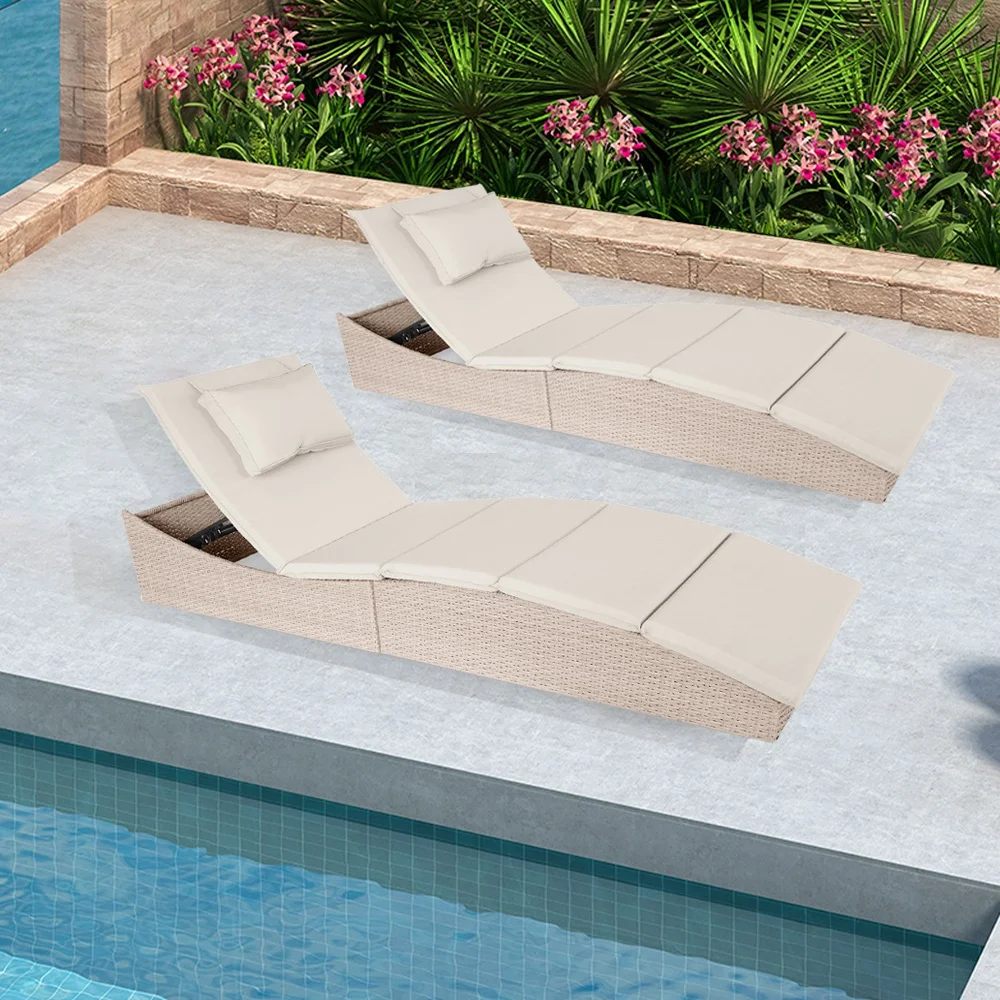 Adjustable Chaise Lounge Chair for Outside Pool, Folding Wicker Pool Lounge Chair, Outdoor Patio Reclining Sun Lounger 1Pc
Adjustable Chaise Lounge Chair for Outside Pool, Folding Wicker Pool Lounge Chair, Outdoor Patio Reclining Sun Lounger 1Pc