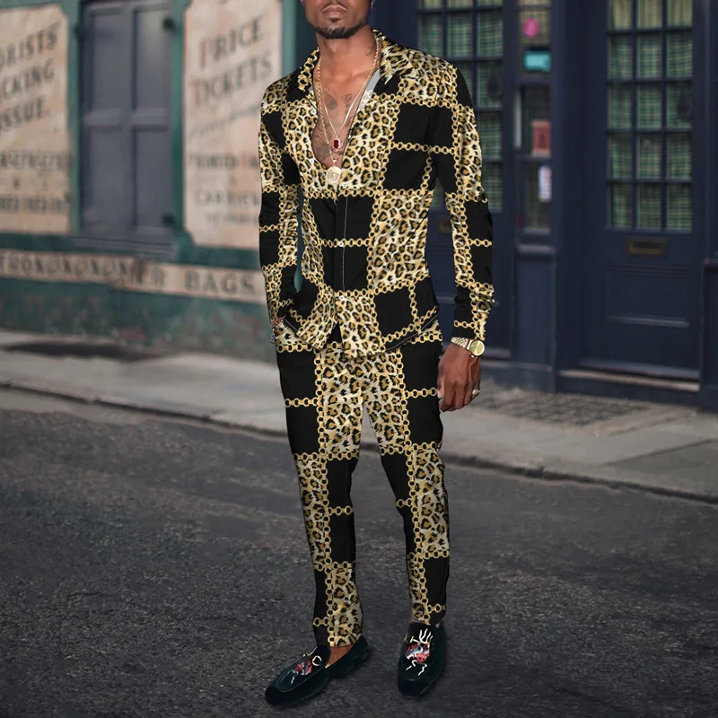 2022 New Spring Fashion Leopard 3D Print Men's Suit Retro Harajuku Long Sleeve Button Shirt Pants 2 Piece Set Hip Hop Streetwear
2022 New Spring Fashion Leopard 3D Print Men's Suit Retro Harajuku Long Sleeve Button Shirt Pants 2 Piece Set Hip Hop Streetwear