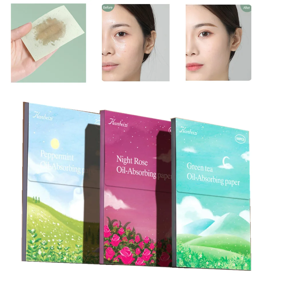 

100Pcs Face Oil Blotting Paper Protable Face Wipes Facial Cleanser Oil Control Oil-absorbing Sheets Blotting Tissue Makeup Tools