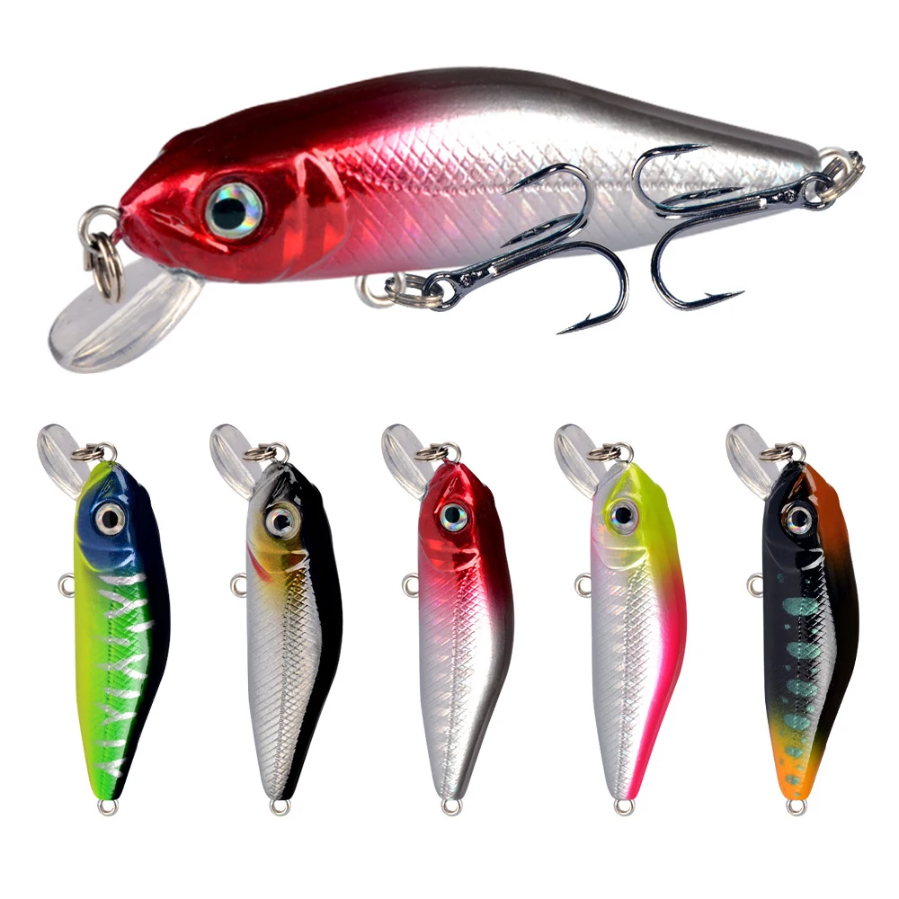 

1pcs 4.5g 6cm Fishing Lures Minnow Wobbler Floating Bass Trolling Artificial Hard Bait Crankbait Carp Pesca Fishing Tackle