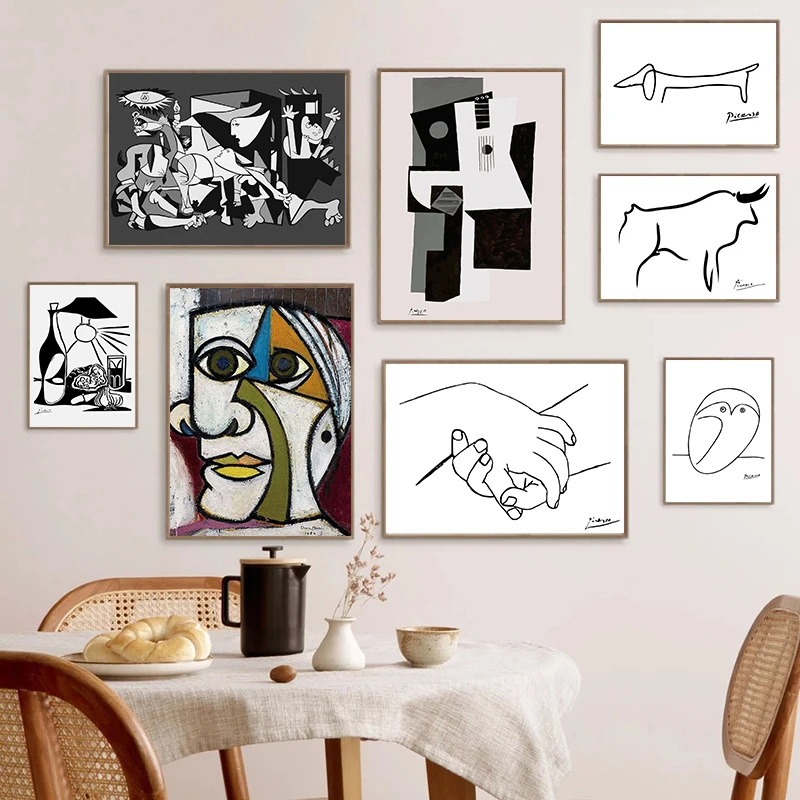 Retro Picasso Posters and Prints Abstract Dog Cow Human Face Graffiti Wall Canvas Painting Pictures for Nordic Room Home Decor 
Retro Picasso Posters and Prints Abstract Dog Cow Human Face Graffiti Wall Canvas Painting Pictures for Nordic Room Home Decor