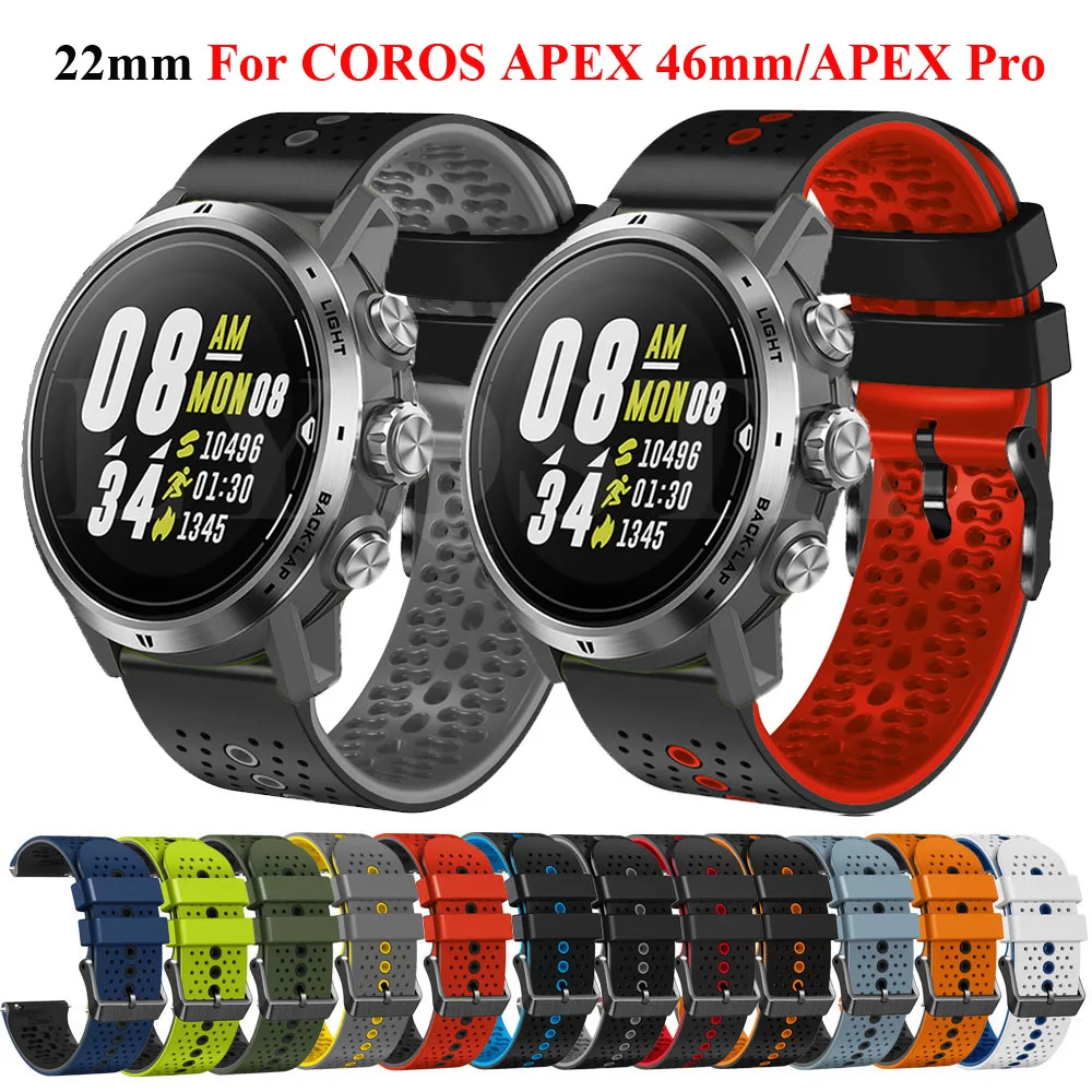 Ремешок спортивный с двойной пряжкой для COROS APEX 2 Pro, мягкий силиконовый сменный Браслет для наручных часов, 22 мм
Ремешок спортивный с двойной пряжкой для COROS APEX 2 Pro, мягкий силиконовый сменный Браслет для наручных часов, 22 мм