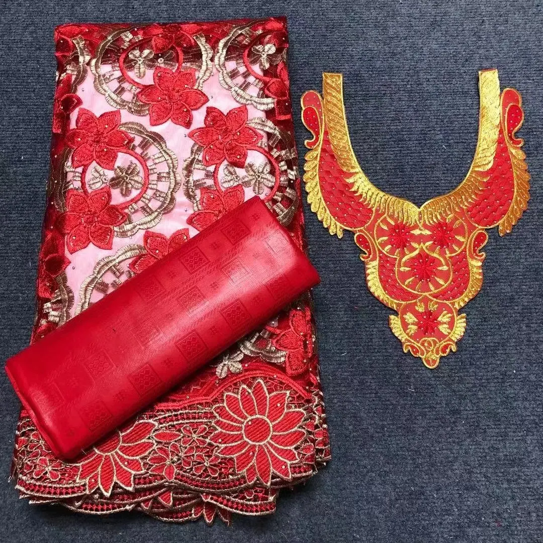 2.5 Yards Lace +2.5 Yards Perfume Bazin Brode Riche +Collar Embroidery African fabrics Tulle Cord Lace popular Dubai Style
2.5 Yards Lace +2.5 Yards Perfume Bazin Brode Riche +Collar Embroidery African fabrics Tulle Cord Lace popular Dubai Style