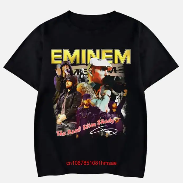 Новинка футболка Eminem Singer хлопковая черная с длинным или коротким рукавом