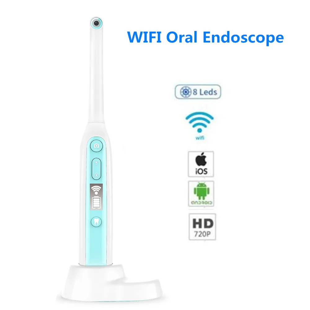Oral Dental Wireless WIFI Endoscope 8 adjustable led lights Intraoral Camera HD Video ios android Teeth Inspection endoscope
Oral Dental Wireless WIFI Endoscope 8 adjustable led lights Intraoral Camera HD Video ios android Teeth Inspection endoscope