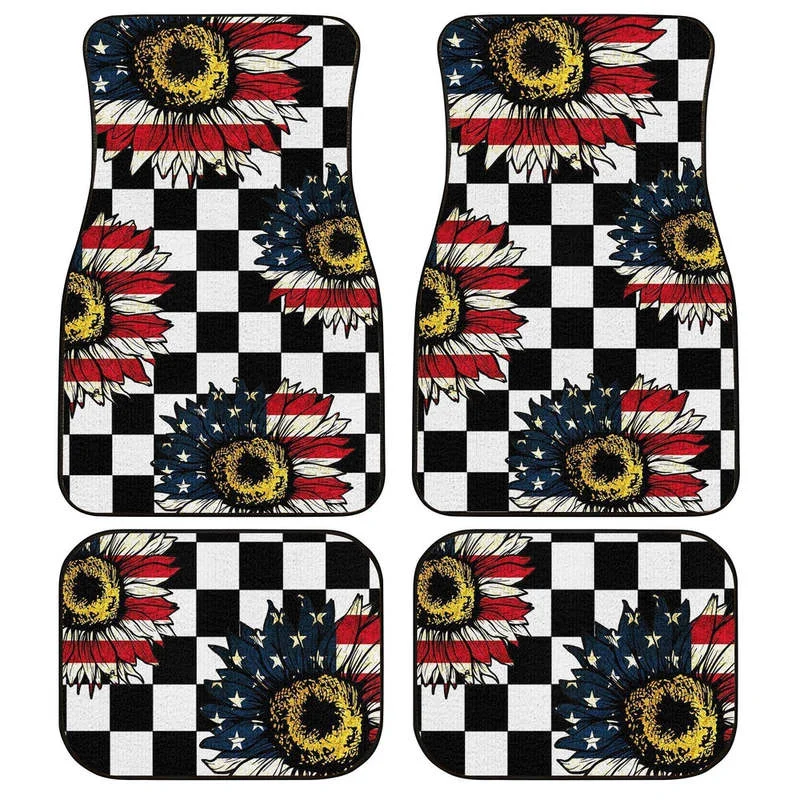 US Flag Sunflower Car Floor Mats Custom Checkerboard Car Accessories 4PCs Pack
US Flag Sunflower Car Floor Mats Custom Checkerboard Car Accessories 4PCs Pack