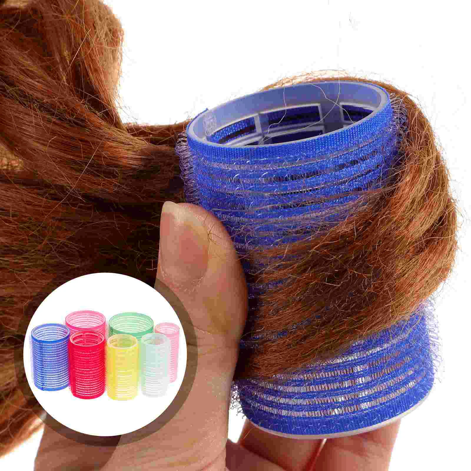 

Hair Rollers Self Curlers Grip Roller Curler Bangs Styling Bang Adhesive Curling Holding Hairdressing Tools Volume Plastic Set