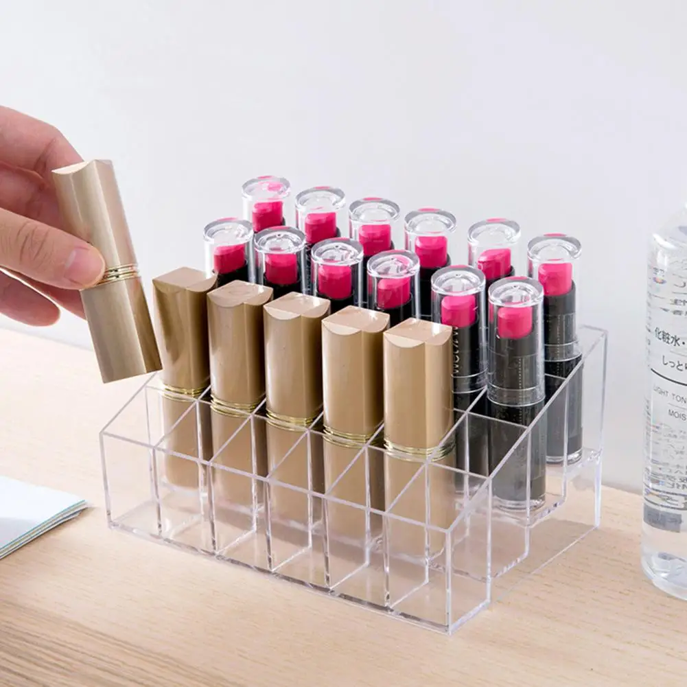 Lipstick Organizer 24 Grids Plastic Clear Vanity Versatile Usage Makeup Holder Drop Protection Lipstick Holder Bedroom Use
Lipstick Organizer 24 Grids Plastic Clear Vanity Versatile Usage Makeup Holder Drop Protection Lipstick Holder Bedroom Use