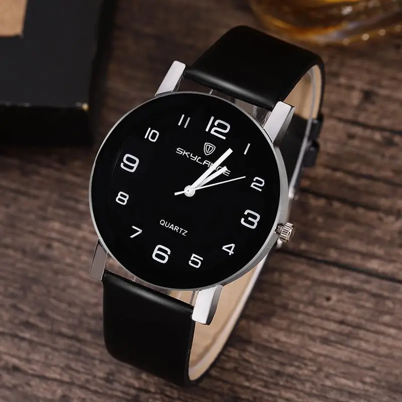 

2022 Women Black Hot Sale Leather Band Stainless Steel Analog Quartz Wrist Watch Lady Female Casual Watches Mujer Orologio Uomo