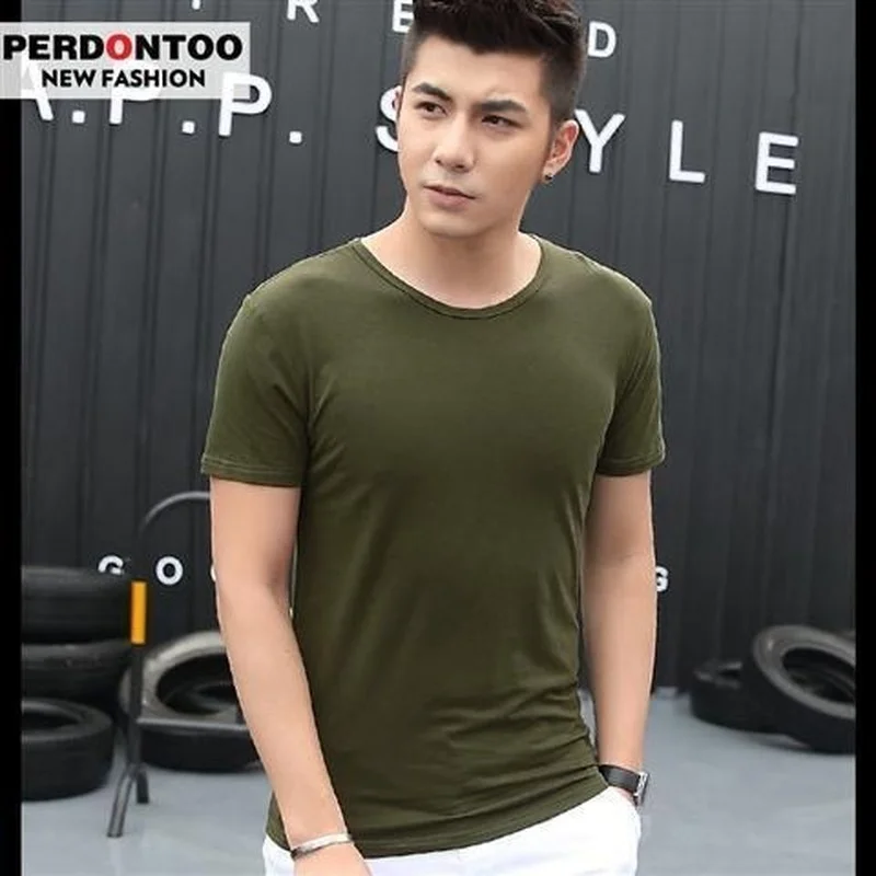Ice Silk Men's Short-sleeved T-shirt Summer Solid Color Bottoming Shirt Black and White Men's Top Clothes Half Sleeves
Ice Silk Men's Short-sleeved T-shirt Summer Solid Color Bottoming Shirt Black and White Men's Top Clothes Half Sleeves