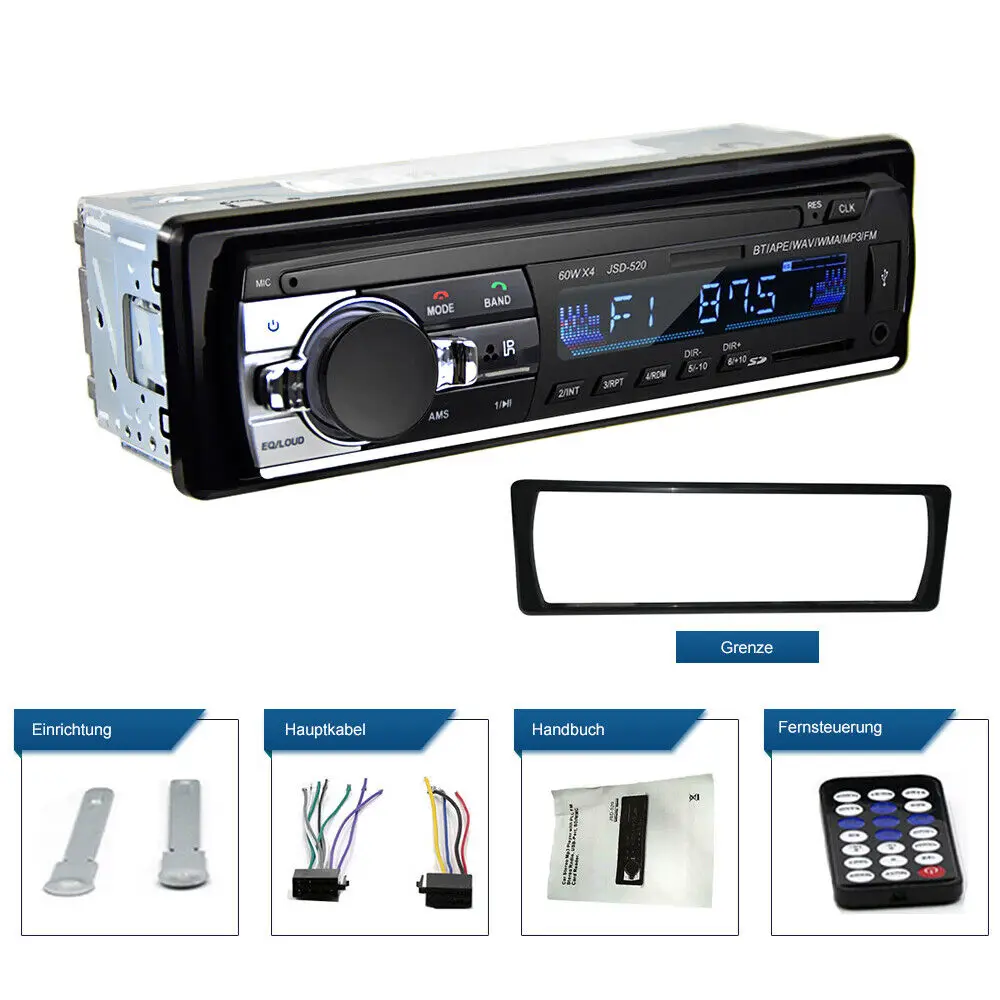 12V Car Bluetooth MP3 FM Radio Support Memory Card U Disk Player Universal Auto Audio Entertainment USB FM Radio
12V Car Bluetooth MP3 FM Radio Support Memory Card U Disk Player Universal Auto Audio Entertainment USB FM Radio
