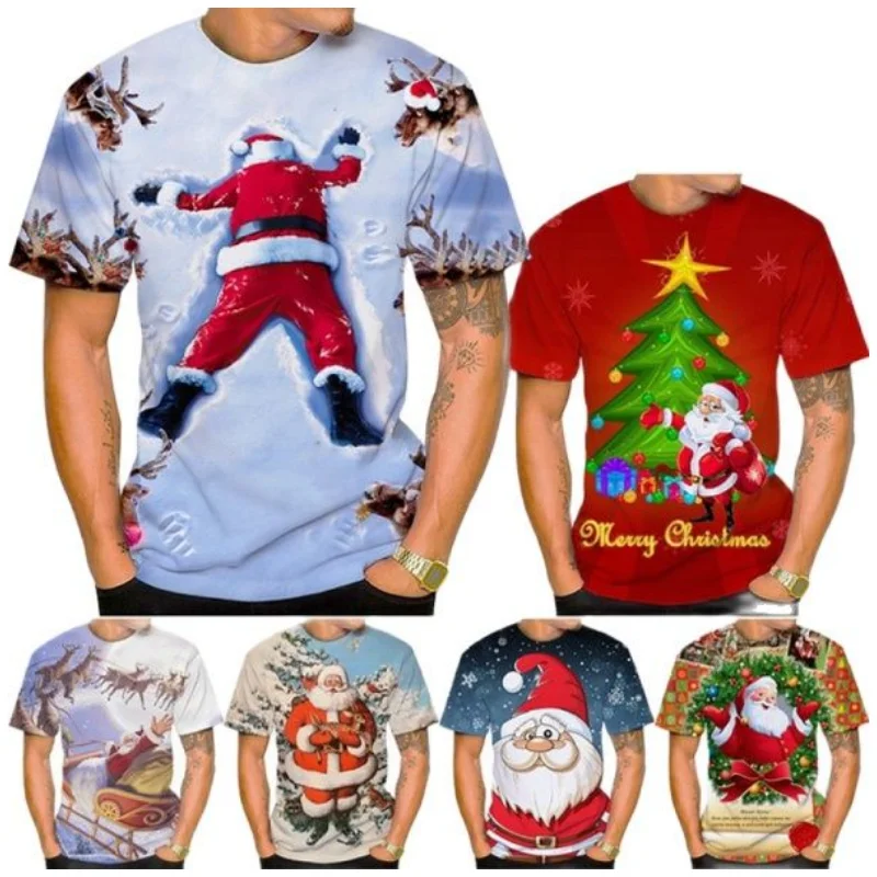 2023 Summer New Unisex Christmas T-shirt 3D Printing Men's Christmas Eve Casual Cool Short Sleeve Tops
2023 Summer New Unisex Christmas T-shirt 3D Printing Men's Christmas Eve Casual Cool Short Sleeve Tops