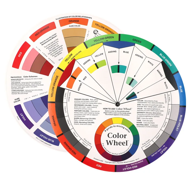 New Professional Paper Card Design Color Mixing Wheel Ink Chart Guidance Round Central Circle Rotates Tattoo Nail Pigment
New Professional Paper Card Design Color Mixing Wheel Ink Chart Guidance Round Central Circle Rotates Tattoo Nail Pigment