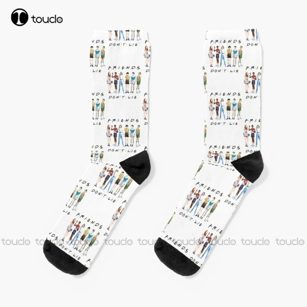 Friends Don'T Lie St Socks White Crew Socks Men 360° Digital Print Street Skateboard Socks Comfortable Girls Sports New Popular
Friends Don'T Lie St Socks White Crew Socks Men 360° Digital Print Street Skateboard Socks Comfortable Girls Sports New Popular
