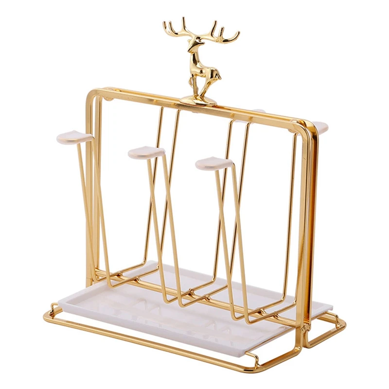 Water Draining Cup Holder Luxury Glass Rack Household Elk Water Cup Drain Stand 6 Cups Kitchen Tool Organize Cup Drying 
Water Draining Cup Holder Luxury Glass Rack Household Elk Water Cup Drain Stand 6 Cups Kitchen Tool Organize Cup Drying