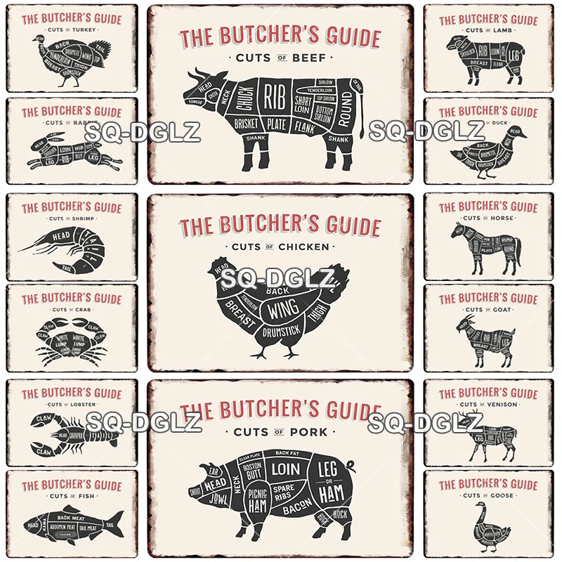 The Butcher Guide Vintage Metal Sign Farm Decor Tin Sign Pub Plates Meat Detail Metal Crafts Painting Plaques Art Decor Sticker
The Butcher Guide Vintage Metal Sign Farm Decor Tin Sign Pub Plates Meat Detail Metal Crafts Painting Plaques Art Decor Sticker