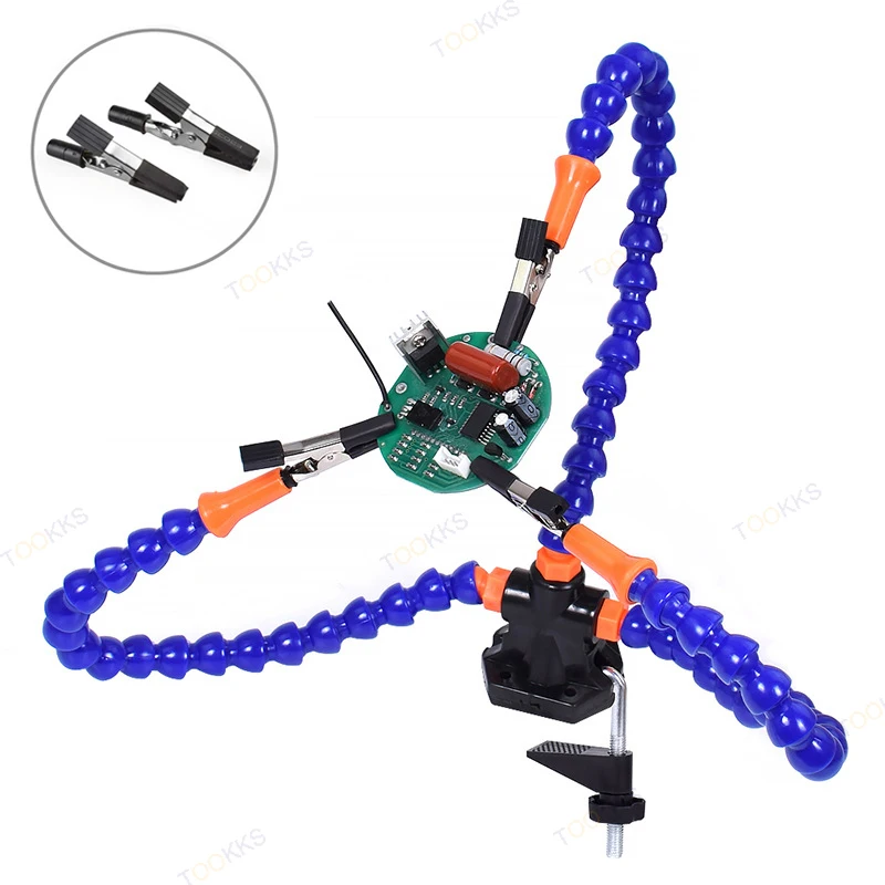 3 PCS Flexible Arm Helping Hands Third Hand Soldering Tool Desk Clip PCB Holder Welding Stand for PCB Repairing Circuit Board
3 PCS Flexible Arm Helping Hands Third Hand Soldering Tool Desk Clip PCB Holder Welding Stand for PCB Repairing Circuit Board