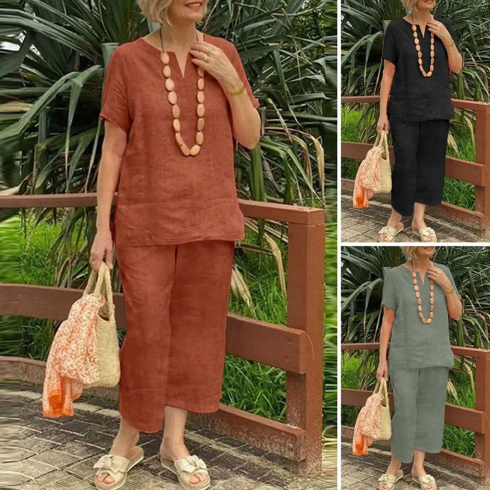2Pcs/Set Women Outfit Casual Cotton Linen Summer Lady Suit Loose Fit Wide Leg Pants Solid Color Female Tracksuit For Dialy Wear
2Pcs/Set Women Outfit Casual Cotton Linen Summer Lady Suit Loose Fit Wide Leg Pants Solid Color Female Tracksuit For Dialy Wear