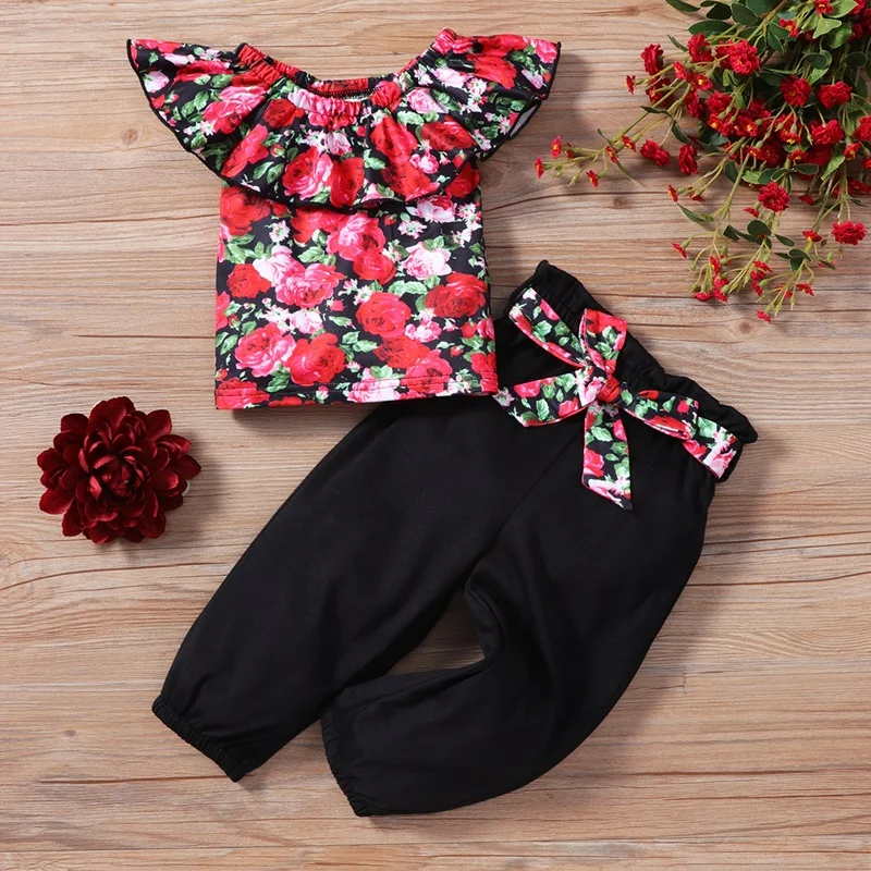 Summer Toddler Infant Clothes Baby Clothing Set Boho Rose Flower Turndown Collar Tops+belt Long Pants 2 Pcs Sets Baby Suit 0-18M
Summer Toddler Infant Clothes Baby Clothing Set Boho Rose Flower Turndown Collar Tops+belt Long Pants 2 Pcs Sets Baby Suit 0-18M