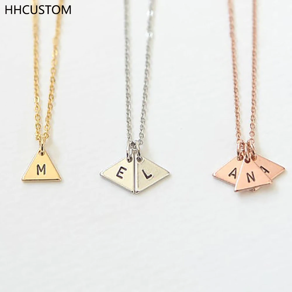 HHCUSTOM Custom 1-3 Letter Necklace With Triangle Pendant Personality Stainless Steel Geometric Jewelry For Women Birthday Gift
HHCUSTOM Custom 1-3 Letter Necklace With Triangle Pendant Personality Stainless Steel Geometric Jewelry For Women Birthday Gift