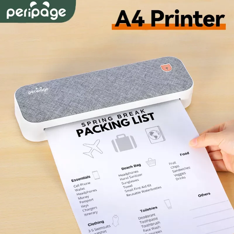 PeriPage A4 Paper Printer Portable USB Bluetooth Wireless Thermal Transfer Printer Support Mobile Smartphone Android Printer
PeriPage A4 Paper Printer Portable USB Bluetooth Wireless Thermal Transfer Printer Support Mobile Smartphone Android Printer
