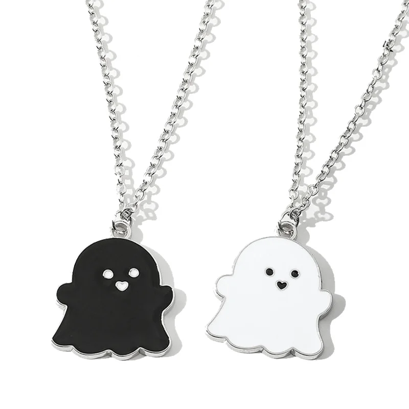 2Pcs Cute Black And White Ghost Pendant Necklaces For Women Men Best Friend Lovely Ghost Pendant Couple Necklace Fashion Jewelry
2Pcs Cute Black And White Ghost Pendant Necklaces For Women Men Best Friend Lovely Ghost Pendant Couple Necklace Fashion Jewelry