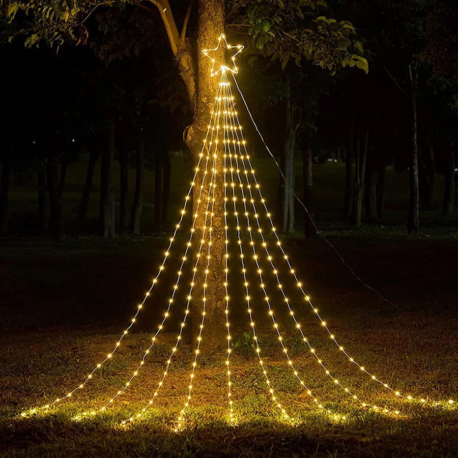 9x2M Christmas Decorations Star String Lights 180LED Waterfall Tree Fairy Lights with Top Star Outdoor Decor Garland Light
9x2M Christmas Decorations Star String Lights 180LED Waterfall Tree Fairy Lights with Top Star Outdoor Decor Garland Light