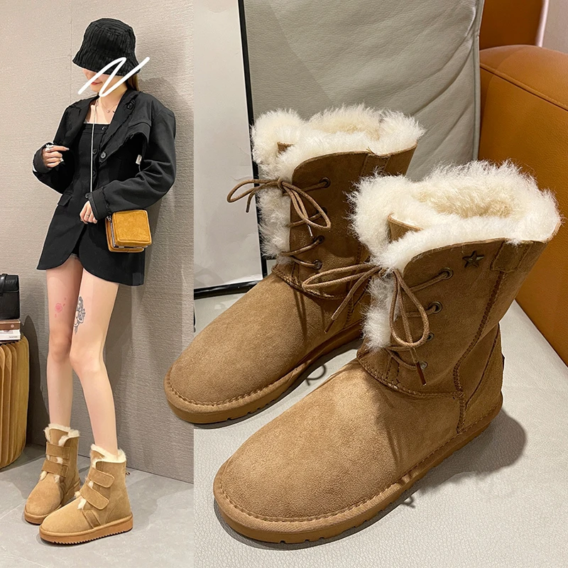 New 2022 Women Winter Boots Thicken Fur Snow Boots Women's Leather Shoes Soft Bottom High Top Winter Shoes Ladies Non-slip Boots
New 2022 Women Winter Boots Thicken Fur Snow Boots Women's Leather Shoes Soft Bottom High Top Winter Shoes Ladies Non-slip Boots