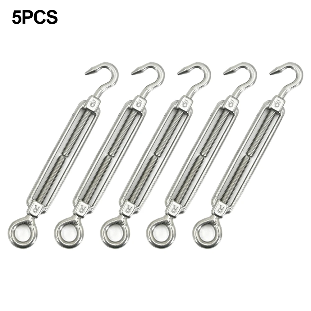 5PCS M6 Turnbuckle 304 Stainless Steel Silver Adjustable Hook And Eye Wire Tensioner Turnbuckle Choose Wire Rope Chain Rigging
5PCS M6 Turnbuckle 304 Stainless Steel Silver Adjustable Hook And Eye Wire Tensioner Turnbuckle Choose Wire Rope Chain Rigging