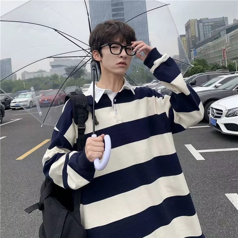 NEW IN New Striped Turn-Down Long-Sleeved T-Shirt High Quality Simple Cotton Top Harajuku Hot Sale Vintage Style Unisex Clothes
NEW IN New Striped Turn-Down Long-Sleeved T-Shirt High Quality Simple Cotton Top Harajuku Hot Sale Vintage Style Unisex Clothes
