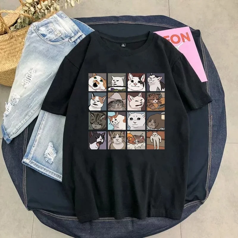 Women's T-shirt Cartoon Hippie Smiley Kawaii Cat shirt Harajuku Tshirt Vintage Loose Short Sleeve Female T-shirt Punk Clothes
Women's T-shirt Cartoon Hippie Smiley Kawaii Cat shirt Harajuku Tshirt Vintage Loose Short Sleeve Female T-shirt Punk Clothes