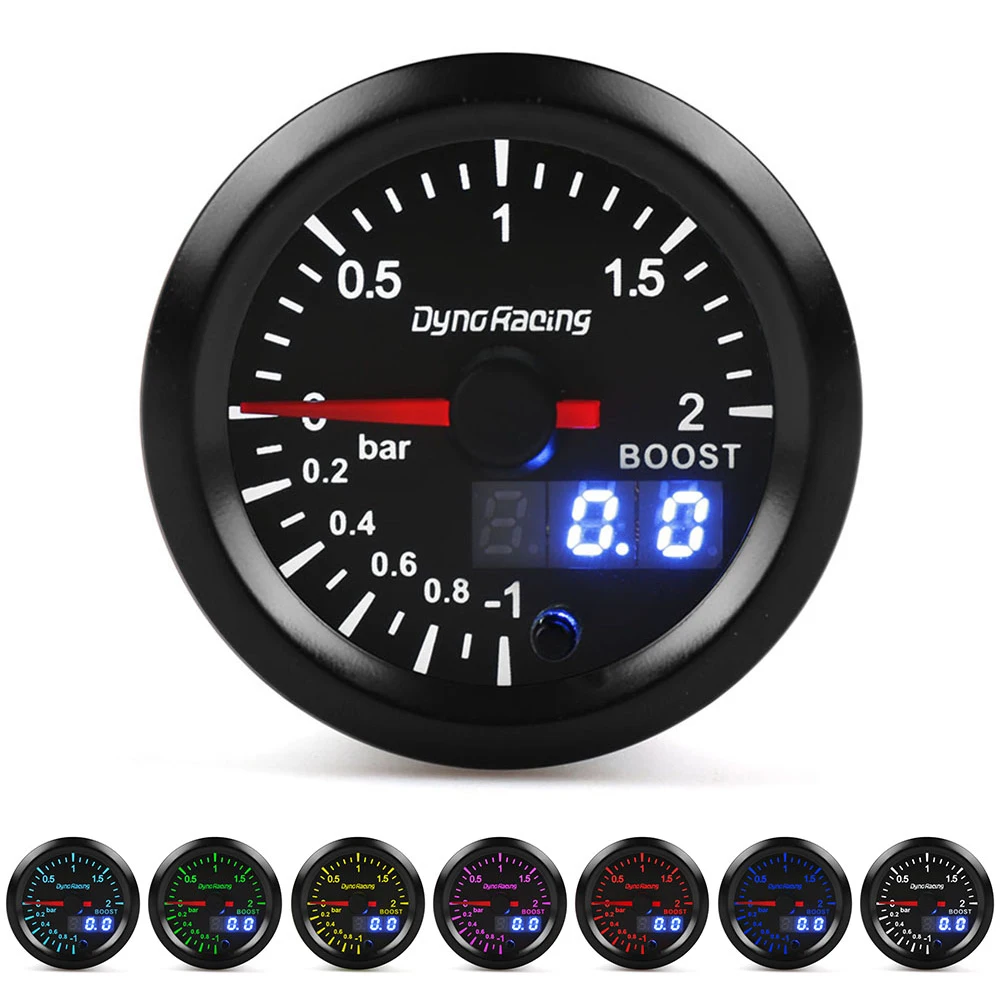 Dual Display 52MM 7 Colors Turbo boost gauge 2Bar Boost meter with stepper motor Boost sensor
Dual Display 52MM 7 Colors Turbo boost gauge 2Bar Boost meter with stepper motor Boost sensor