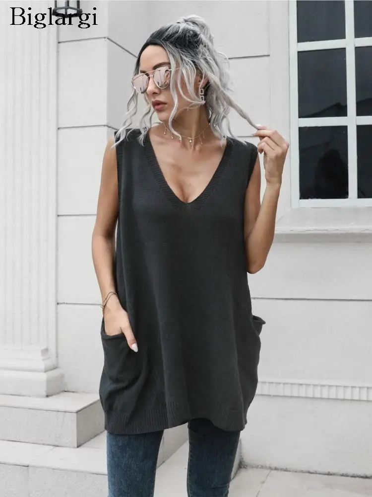 Knitted Autumn Pullover Sweater Top Women Sleeveless Loose Ladies Sweaters Vests Fashion Casual Woman Sweater Top 2023
Knitted Autumn Pullover Sweater Top Women Sleeveless Loose Ladies Sweaters Vests Fashion Casual Woman Sweater Top 2023