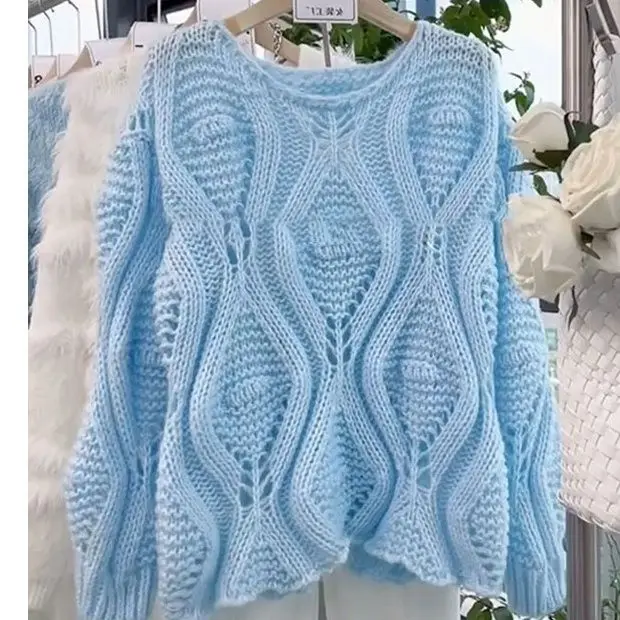 Women's Knitted Sweater with Sleeves Pullover Sweater All-match Soft Knit Hollow Out Top for Women 2023 Autumn Jumper T626
Women's Knitted Sweater with Sleeves Pullover Sweater All-match Soft Knit Hollow Out Top for Women 2023 Autumn Jumper T626
