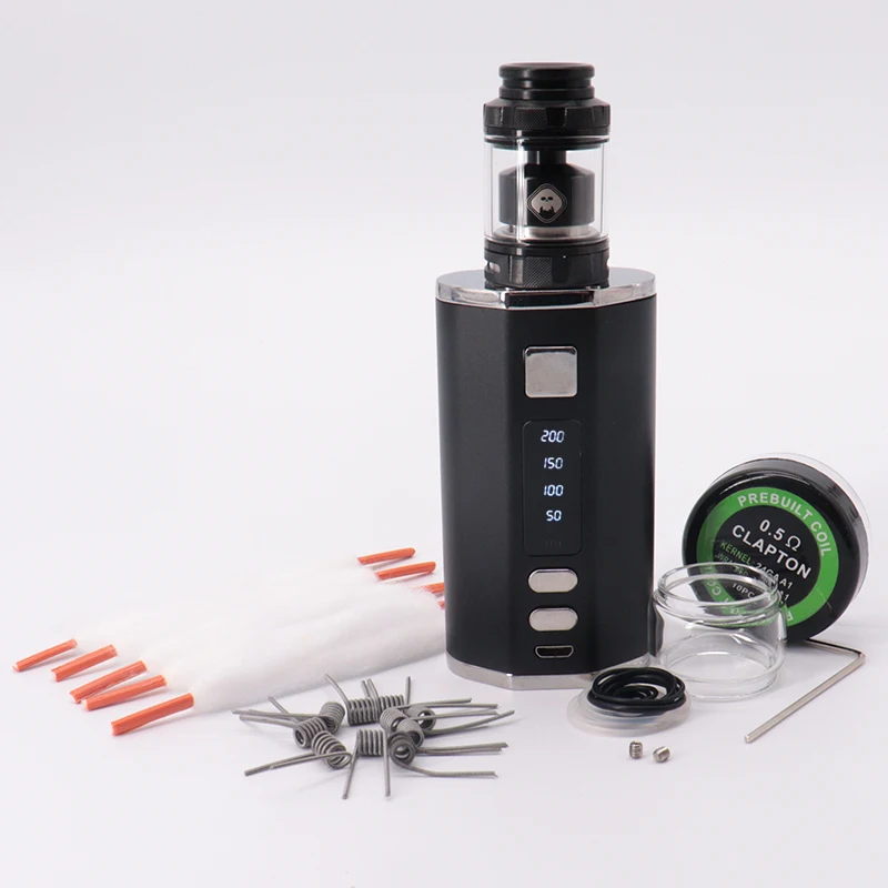 Vape Smoke 200W Box Mod With Destiny RTA Starter Kits 4400mah Dual Battery 24mm 2ml/4ml RTA Atomizer Electronic Cigarette Vapor
Vape Smoke 200W Box Mod With Destiny RTA Starter Kits 4400mah Dual Battery 24mm 2ml/4ml RTA Atomizer Electronic Cigarette Vapor