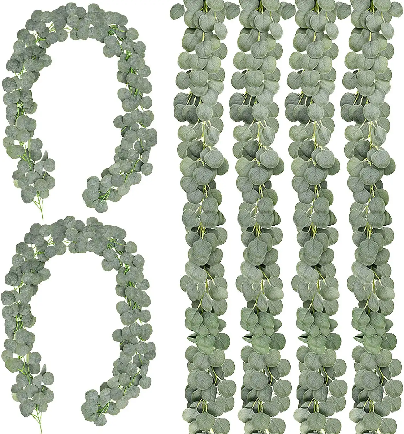 6Pack 6ft Artificial Eucalyptus Garland Faux Garland Eucalyptus Greenery Leaves Vines Plants for Wedding Home Arch Wall Garden
6Pack 6ft Artificial Eucalyptus Garland Faux Garland Eucalyptus Greenery Leaves Vines Plants for Wedding Home Arch Wall Garden