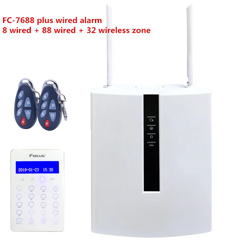 

Focus FC-7668Pro TCP IP RJ45 Ethernet GSM Wired Security Home Alarm 8 Buse Zone And 88 Wired Zones Control By App And WebIE