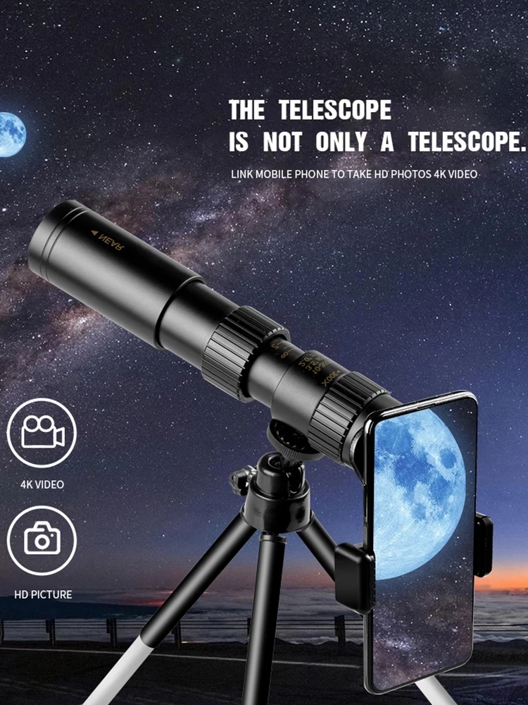 10-300X Professional Monocular Telescope Binoculars Long Range Waterproof HD BAK4-Prism Portable Super Zoom for Hunting Camping
10-300X Professional Monocular Telescope Binoculars Long Range Waterproof HD BAK4-Prism Portable Super Zoom for Hunting Camping
