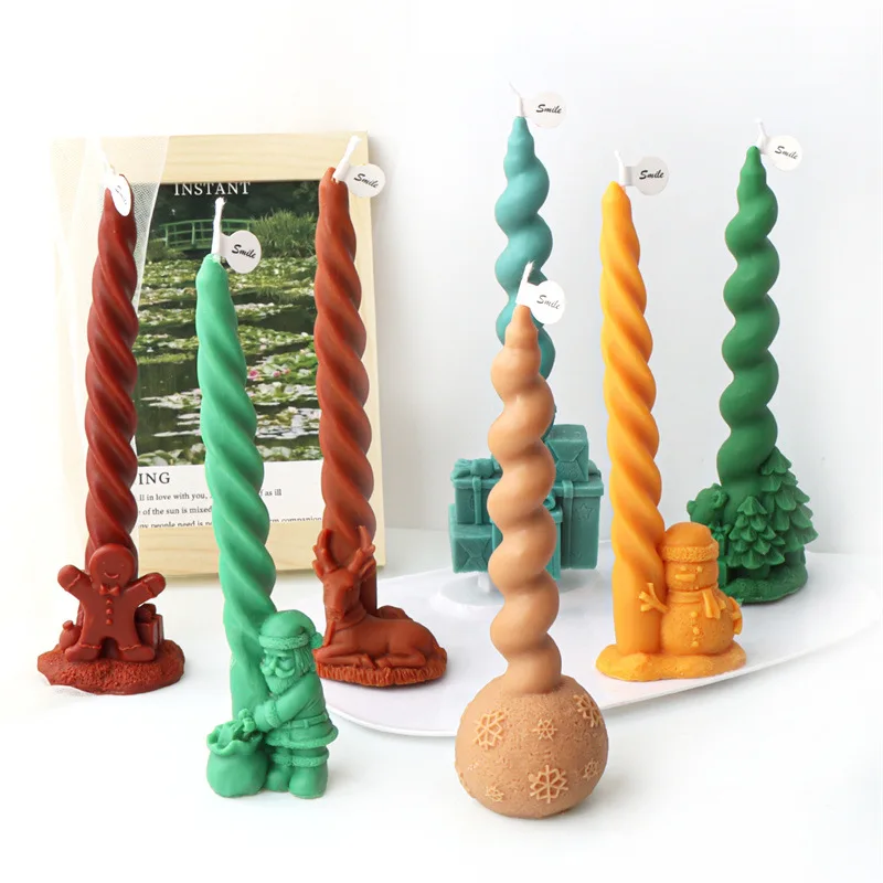 Christmas Decor Spiral Long Rod Candle Silicone Mold Upgraded Easy Demould DIY Santa Claus Elk Spin-Column Scented Candle Mould
Christmas Decor Spiral Long Rod Candle Silicone Mold Upgraded Easy Demould DIY Santa Claus Elk Spin-Column Scented Candle Mould