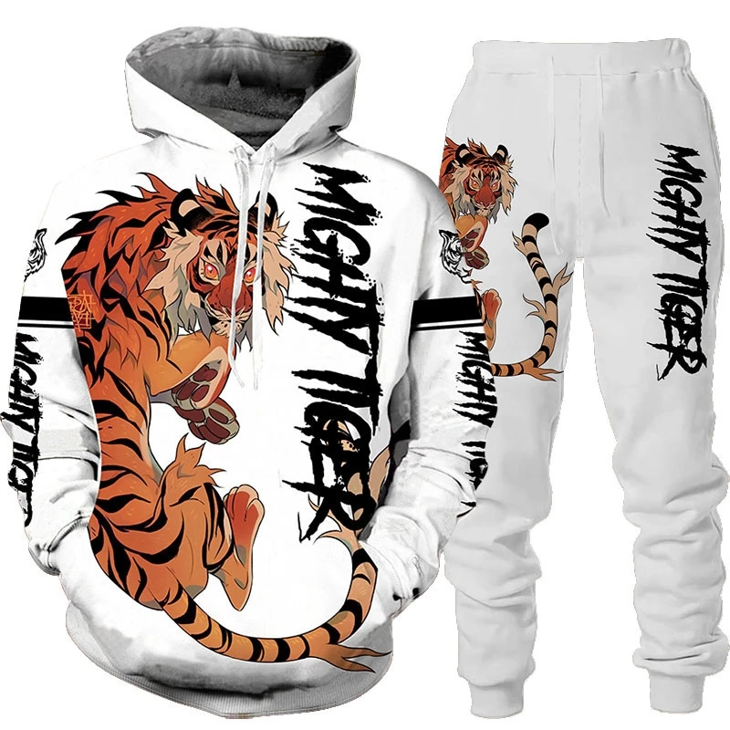 Autumn Women Sportswear Set Men Tiger Hoodie and Pants 2pc Set 3D Print Tracksuit Warm Cozy Tiger Men Hoodie Suit
Autumn Women Sportswear Set Men Tiger Hoodie and Pants 2pc Set 3D Print Tracksuit Warm Cozy Tiger Men Hoodie Suit