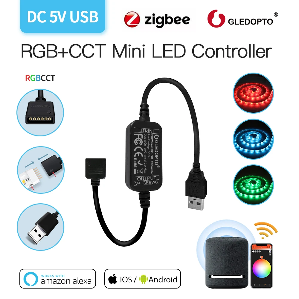 Светодиодная лента opto Zigbee, миниатюрный светильник с управлением RGBCCT, 5 в постоянного тока, 2 м, подходит для подсветки телевизора, работает с приложением SmartThings
Светодиодная лента opto Zigbee, миниатюрный светильник с управлением RGBCCT, 5 в постоянного тока, 2 м, подходит для подсветки телевизора, работает с приложением SmartThings