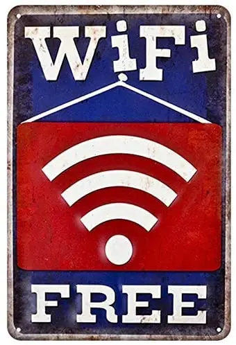 

WiFi Metal Vintage Tin Sign Decor Metal Signs Vintage Bar Decoration Metal Poster Pub Metal Plate 12x8 Inches Retor