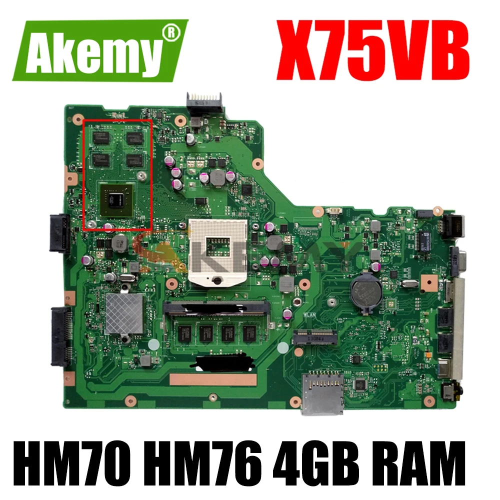 Материнская плата AKEMY X75VB для ноутбука ASUS X75VB, X75VC, X75VD, X75V, X75, оригинальная фотография, HM70 или HM76, 4 Гб ОЗУ
Материнская плата AKEMY X75VB для ноутбука ASUS X75VB, X75VC, X75VD, X75V, X75, оригинальная фотография, HM70 или HM76, 4 Гб ОЗУ