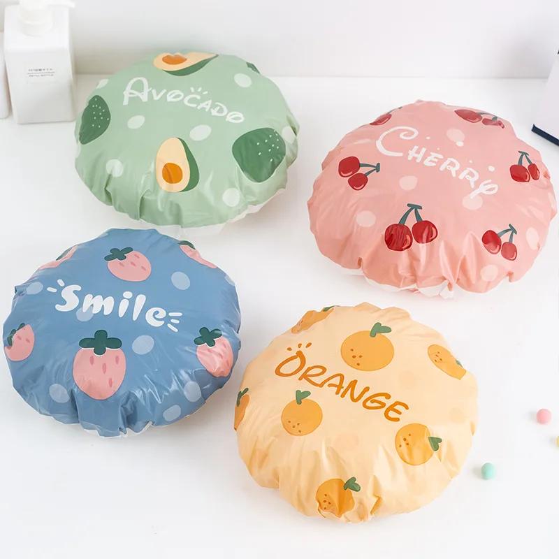 6 Color Fashion Waterproof Fruit Bath Cap Elastic Shower Hat Reusable Bath Head Hair Cover for Women Shower Bath Supplies
6 Color Fashion Waterproof Fruit Bath Cap Elastic Shower Hat Reusable Bath Head Hair Cover for Women Shower Bath Supplies