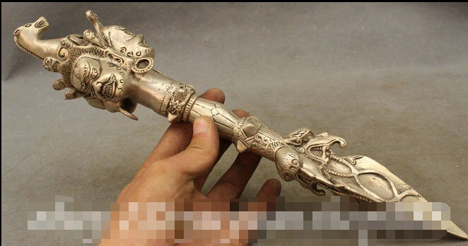 decoration bronze factory outlets Tibet Silver 14inch Tibetan Buddhism Silver Mahakala Buddha Head Statue Protect Vajra Talis 
decoration bronze factory outlets Tibet Silver 14inch Tibetan Buddhism Silver Mahakala Buddha Head Statue Protect Vajra Talis