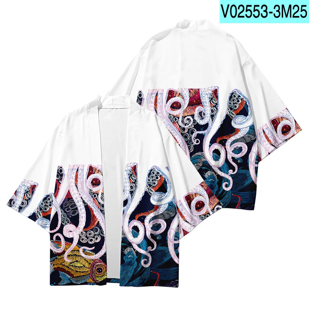 3/4 Sleeve Men Summer Kimono Print Octopus Cardigan Casual Cost Plus Size XXS-6XL Shirts Tao Robe Bathrobe Home Wear Jacket
3/4 Sleeve Men Summer Kimono Print Octopus Cardigan Casual Cost Plus Size XXS-6XL Shirts Tao Robe Bathrobe Home Wear Jacket