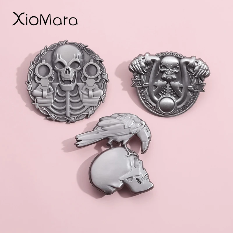 Halloween Skull Enamel Pins Custom Retro Cool Motorcycle Brooches Lapel Badges Gothic Punk Horror Jewelry Gift For Best Friend 
Halloween Skull Enamel Pins Custom Retro Cool Motorcycle Brooches Lapel Badges Gothic Punk Horror Jewelry Gift For Best Friend